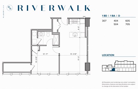 Floor plan for 1 bed, 1 bath, 756 sqft